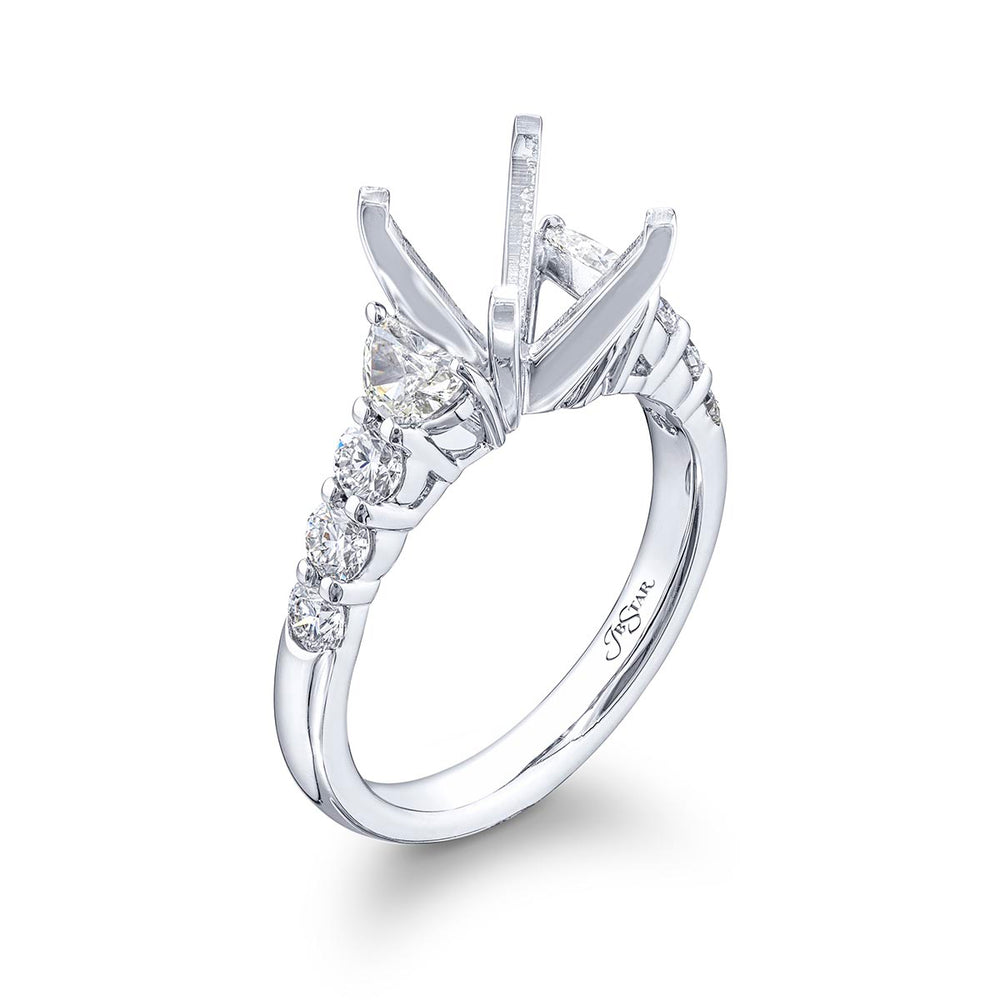 Diamond Semi-Mount Half-Moon & Round 0.91 ctw. Shared Prong