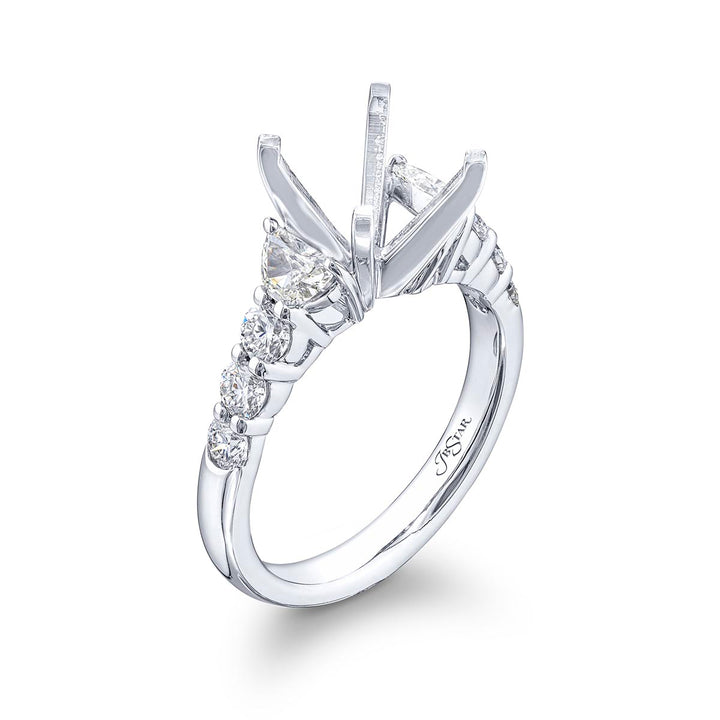 Diamond Semi-Mount Half-Moon & Round 0.91 ctw. Shared Prong