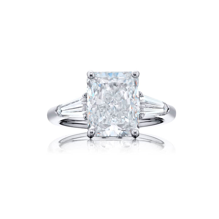 4.51 ct. GIA-Certified Radiant-Cut Diamond Ring with Kite Side Diamonds in Platinum