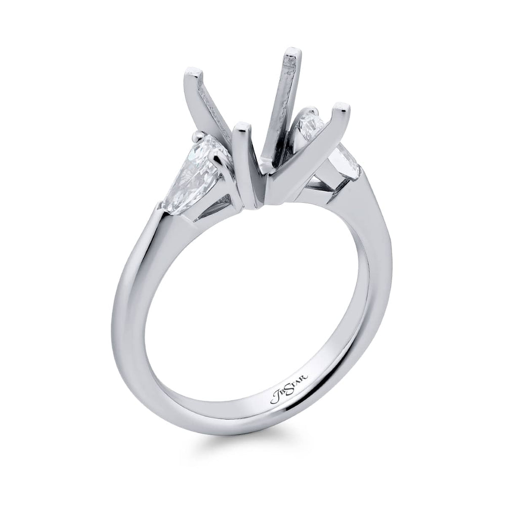 Dazzling Brilliance: Our timeless Diamond Semi-mount. These two kite diamonds are set in a shared prong setting handcrafted in pure platinum.