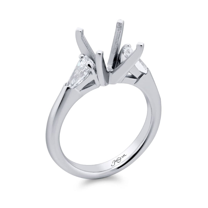 Dazzling Brilliance: Our timeless Diamond Semi-mount. These two kite diamonds are set in a shared prong setting handcrafted in pure platinum.