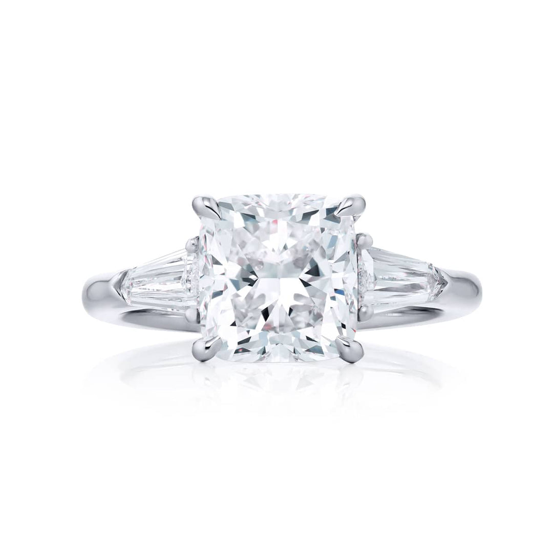 Platinum Cushion-Cut Diamond Certified Ring