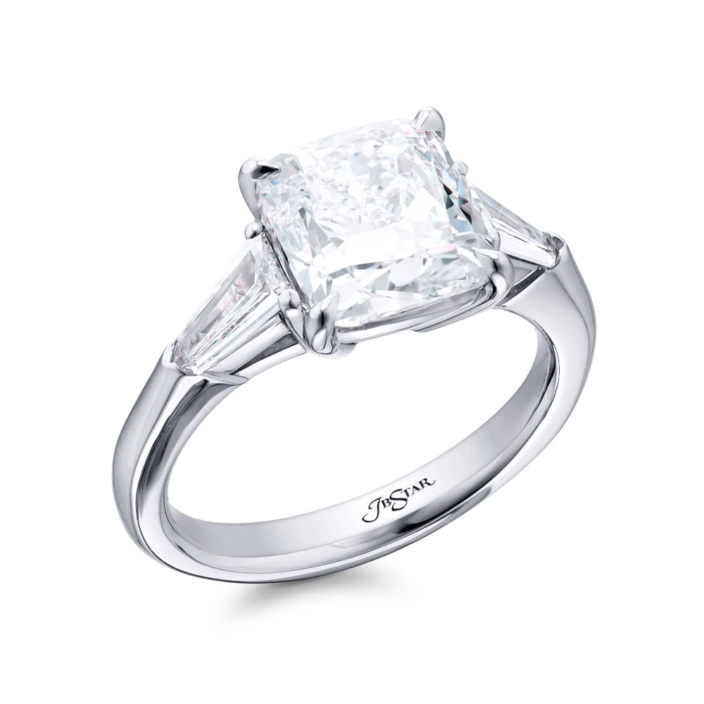 Platinum Cushion-Cut Diamond Certified Ring