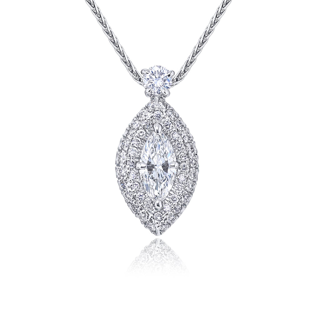 Platinum Marquise Diamond Pendant