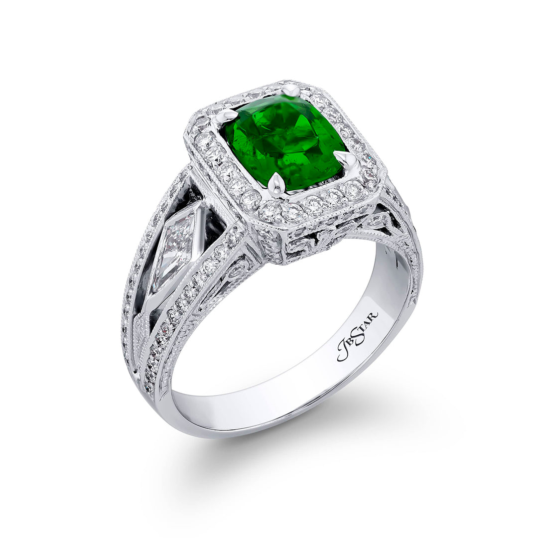 1.20 ct. Certified Colombian Emerald & Diamond Ring in Platinum