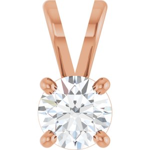 Round 4-Prong Basket Pendant  - 1/3 Carat Total Weight