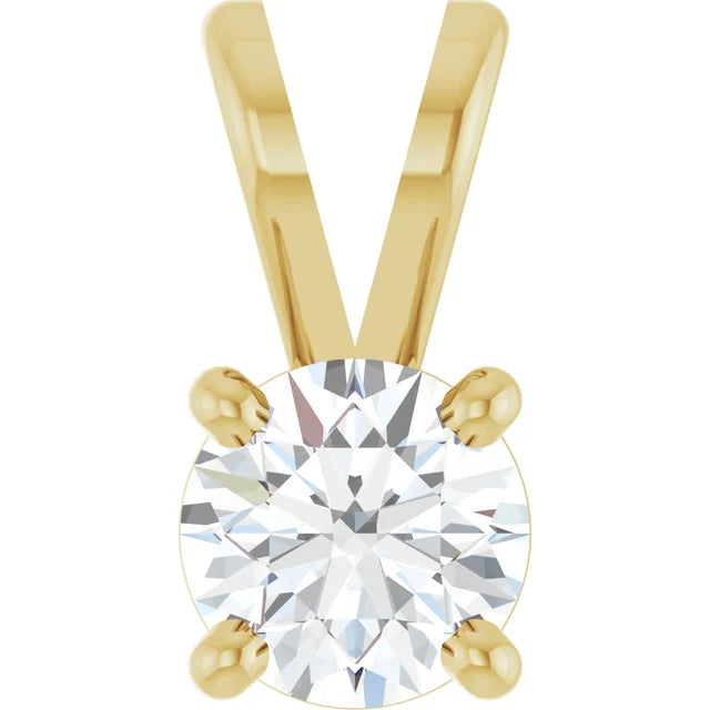 Round 4-Prong Basket Pendant  - 1/3 Carat Total Weight
