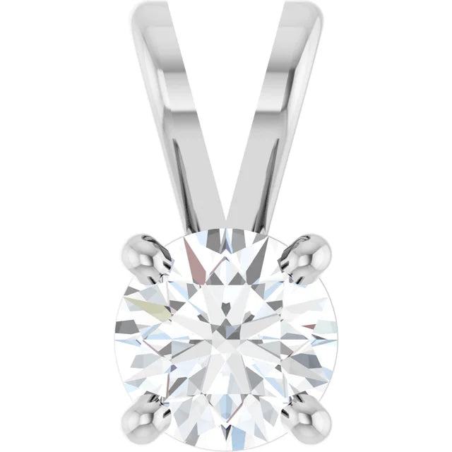 Round 4-Prong Basket Pendant  - 1/3 Carat Total Weight