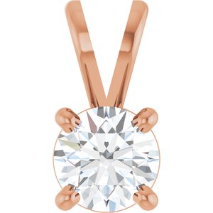 Round 4-Prong Basket Pendant  - 1/2 Carat Total Weight