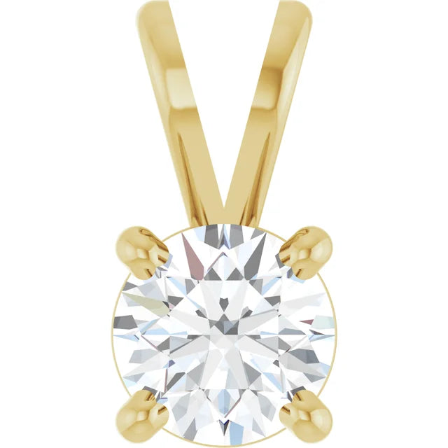 Round 4-Prong Basket Pendant  - 1/2 Carat Total Weight