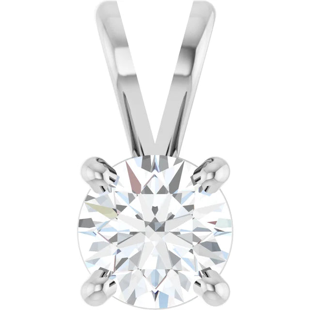 Round 4-Prong Basket Pendant  - 1/2 Carat Total Weight
