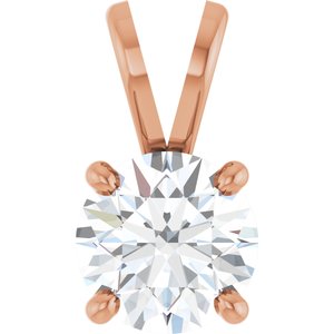 Round 4-Prong Basket Pendant  - 3/4 Carat Total Weight