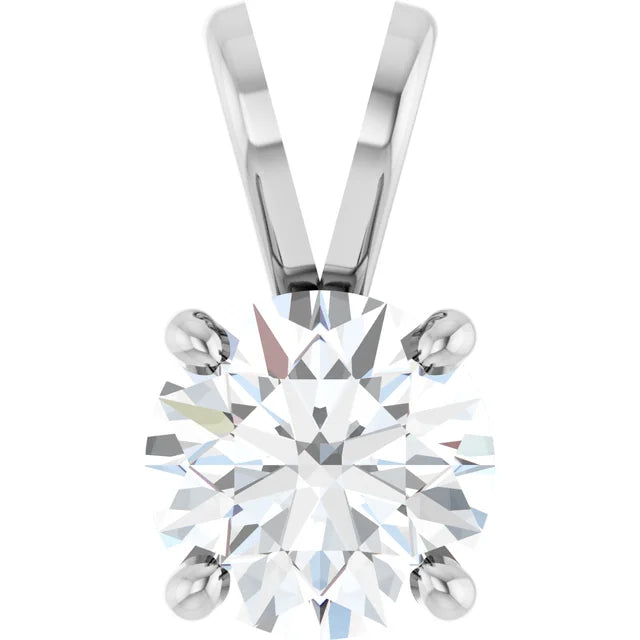 Round 4-Prong Basket Pendant  - 3/4 Carat Total Weight