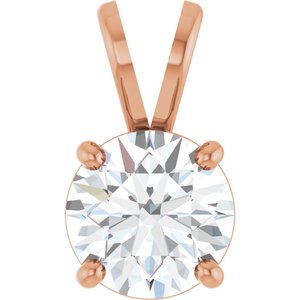 Round 4-Prong Basket Pendant  - 1 Carat Total Weight