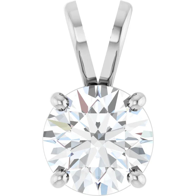 Round 4-Prong Basket Pendant  - 1 Carat Total Weight