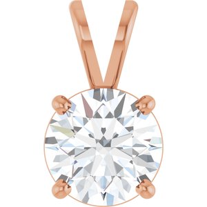 Round 4-Prong Basket Pendant  - 1 1/4 Carat Total Weight