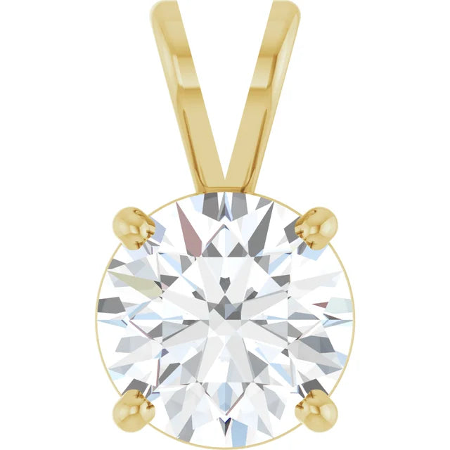 Round 4-Prong Basket Pendant  - 1 1/4 Carat Total Weight