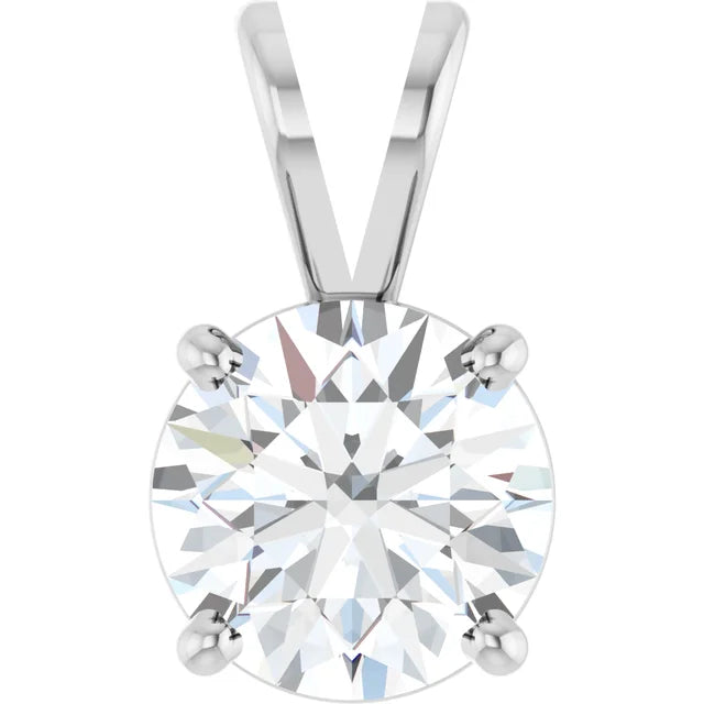 Round 4-Prong Basket Pendant  - 1 1/4 Carat Total Weight