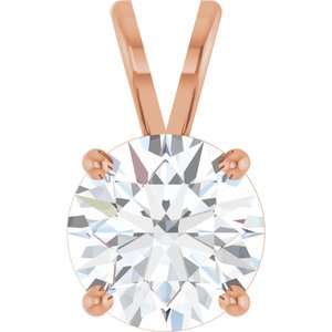 Round 4-Prong Basket Pendant  - 1 1/2 Carat Total Weight