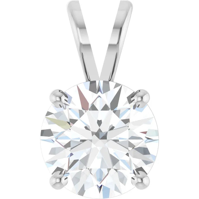 Round 4-Prong Basket Pendant  - 1 1/2 Carat Total Weight