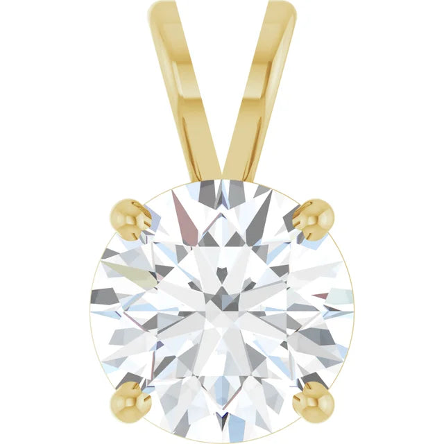 Round 4-Prong Basket Pendant  - 1 1/2 Carat Total Weight