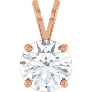 Round 4-Prong Basket Pendant  - 2 Carat Total Weight