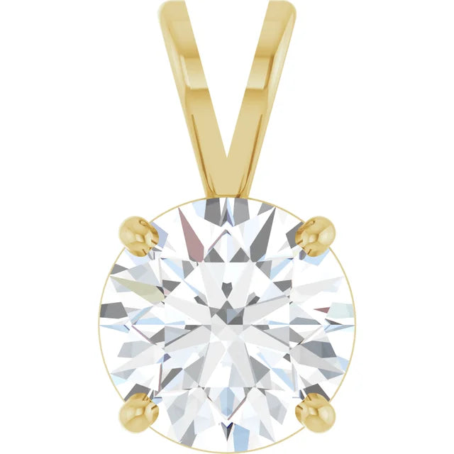 Round 4-Prong Basket Pendant  - 2 Carat Total Weight