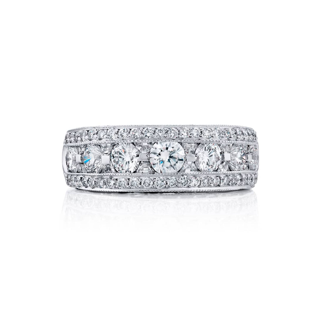 Platinum Round Diamond Band