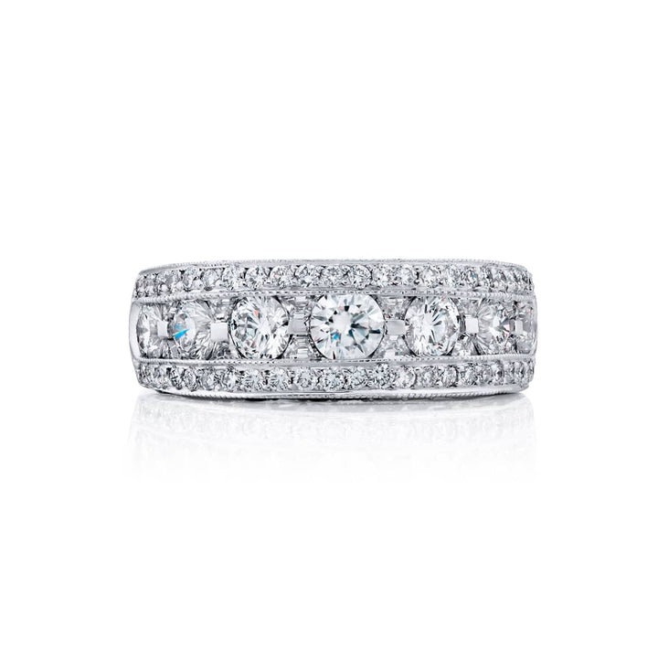 Platinum Round Diamond Band