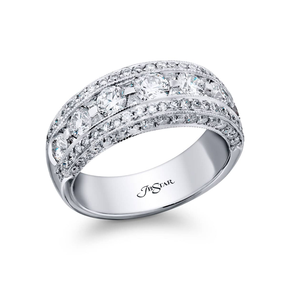 Platinum Round Diamond Band
