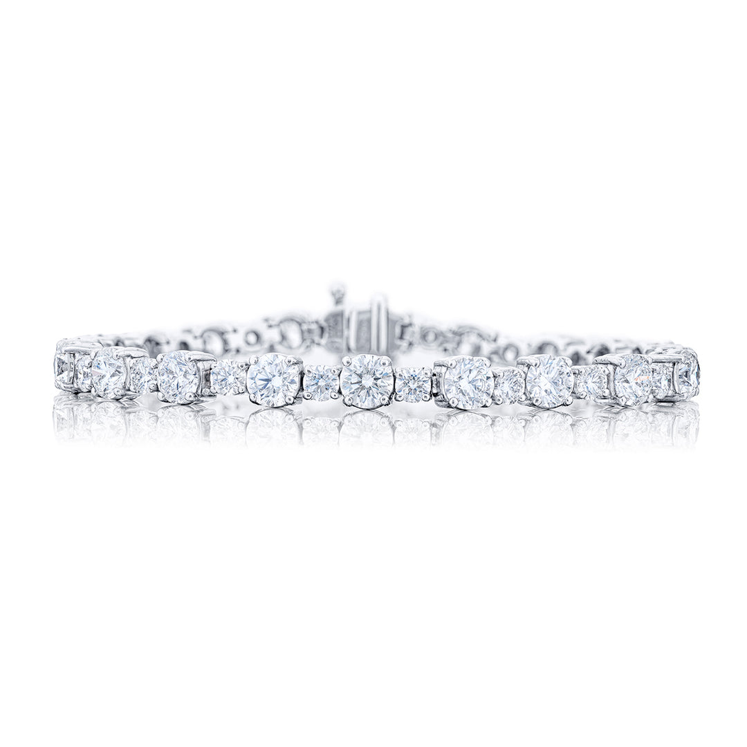 Platinum Round Diamond Bracelet