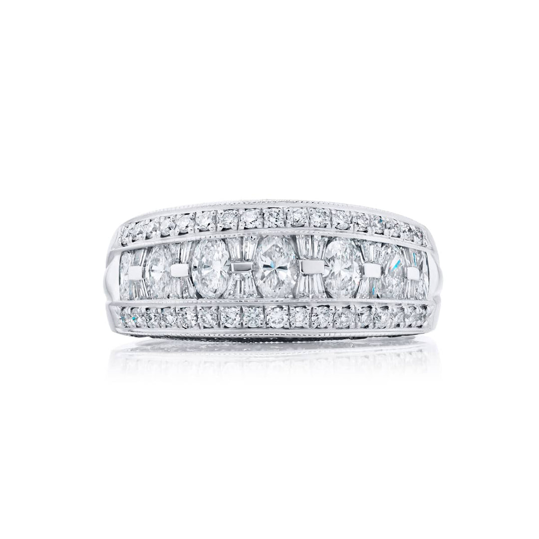 Platinum Marquise Diamond Channel Set Band
