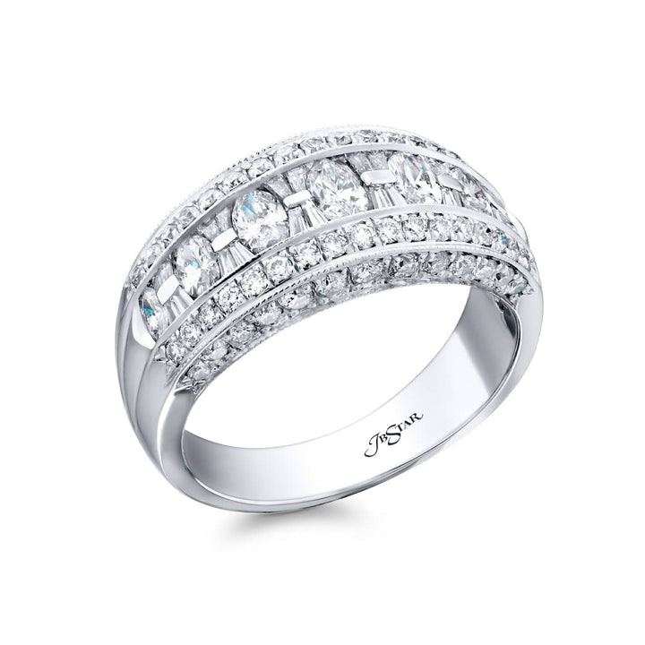 Platinum Marquise Diamond Channel Set Band