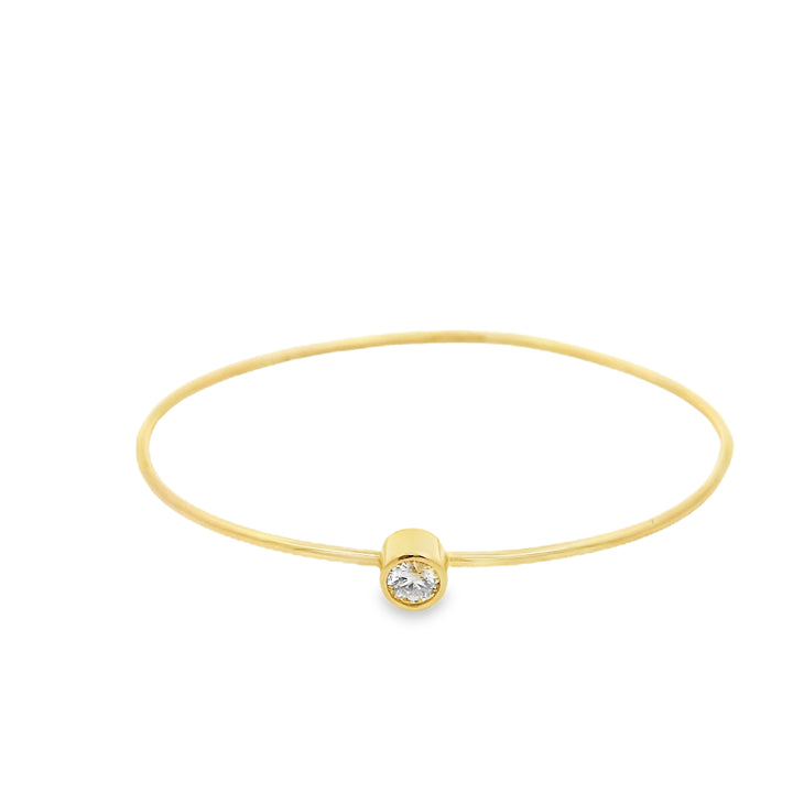 Round Bezel Set Bangle