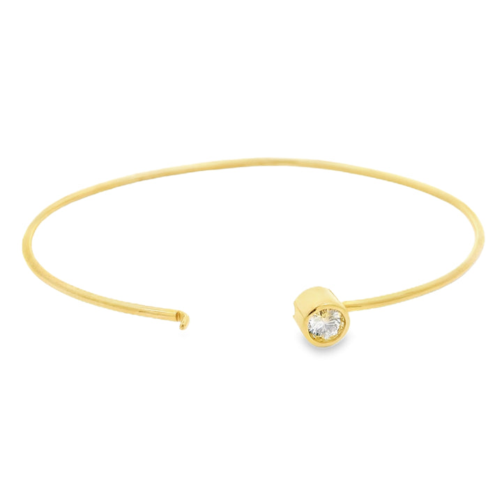 Round Bezel Set Bangle
