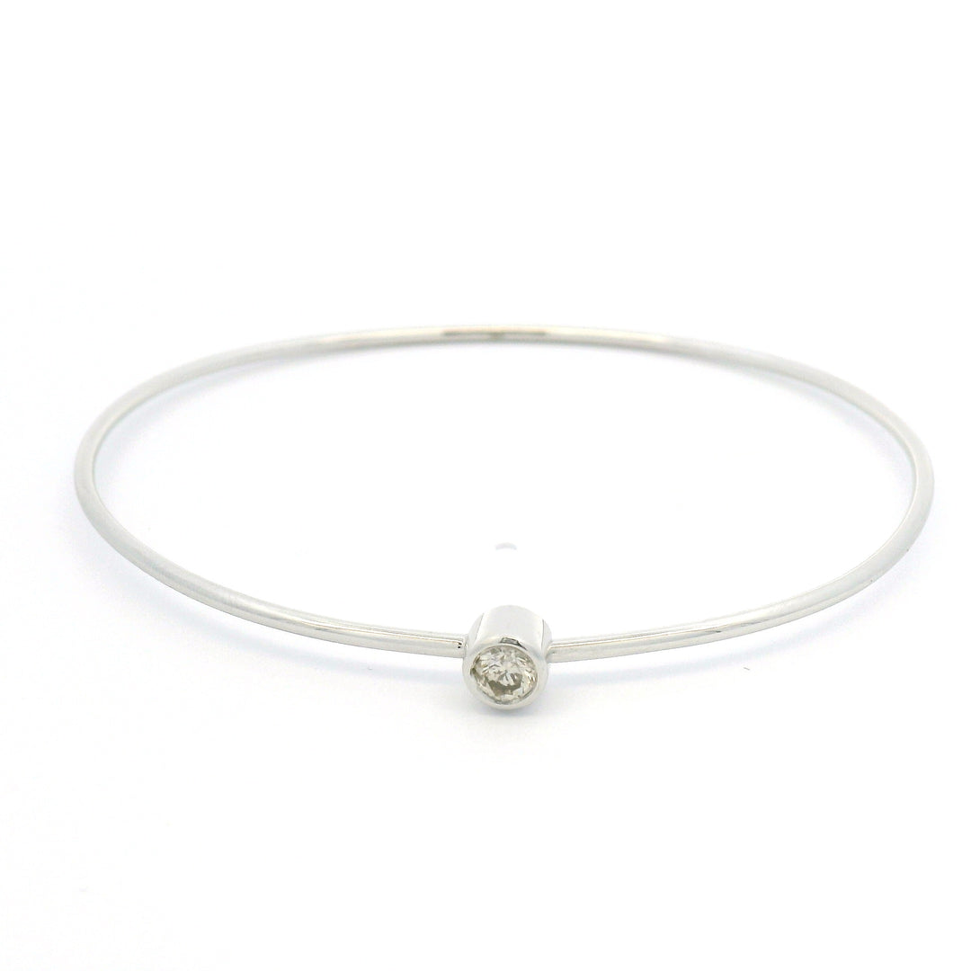 Round Bezel Set Bangle