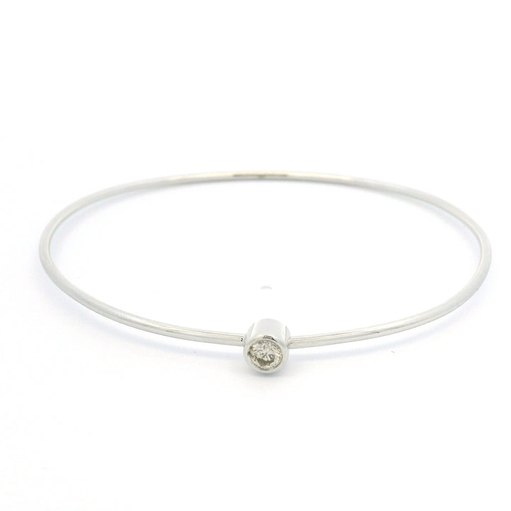 Round Bezel Set Bangle