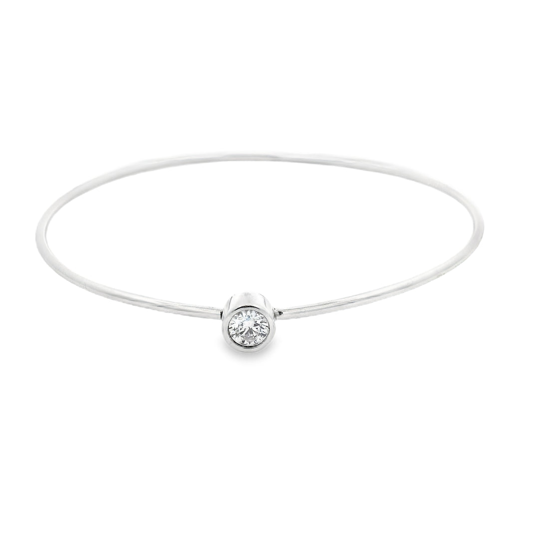 Round Bezel Set Bangle