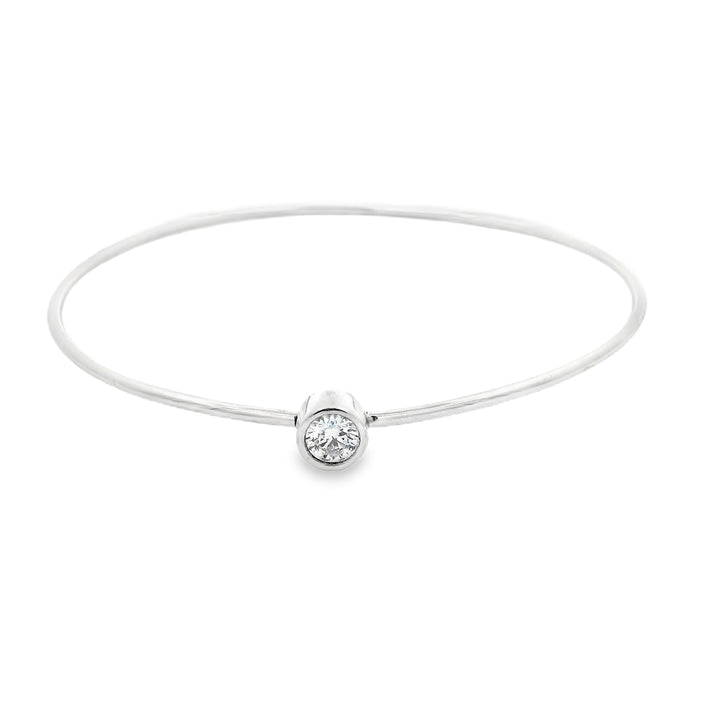 Round Bezel Set Bangle