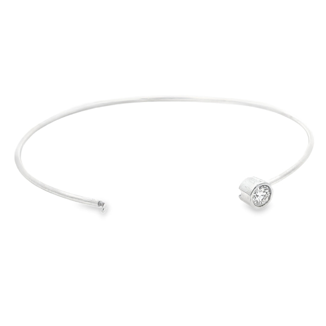 Round Bezel Set Bangle