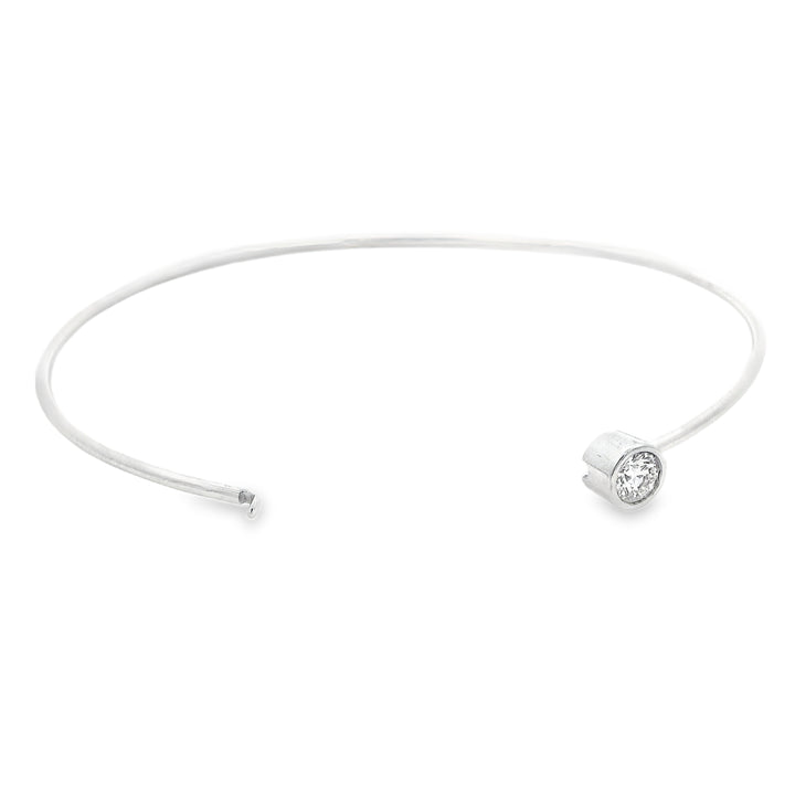 Round Bezel Set Bangle