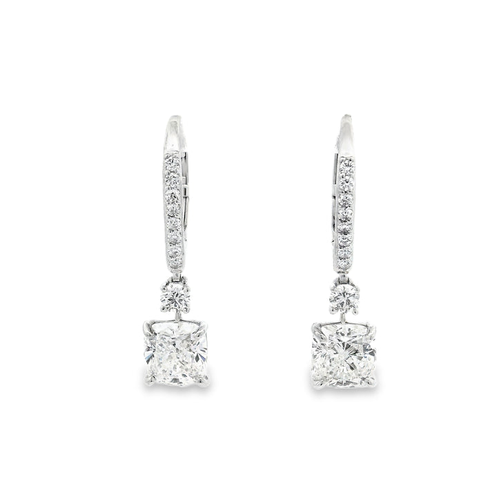 Cushion Cut Dangle Earrings