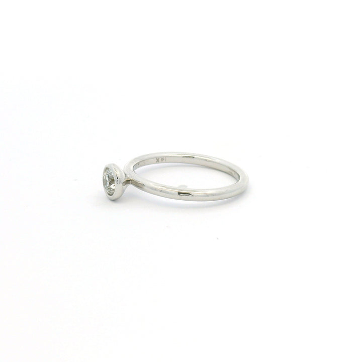 White gold bezel set diamond ring