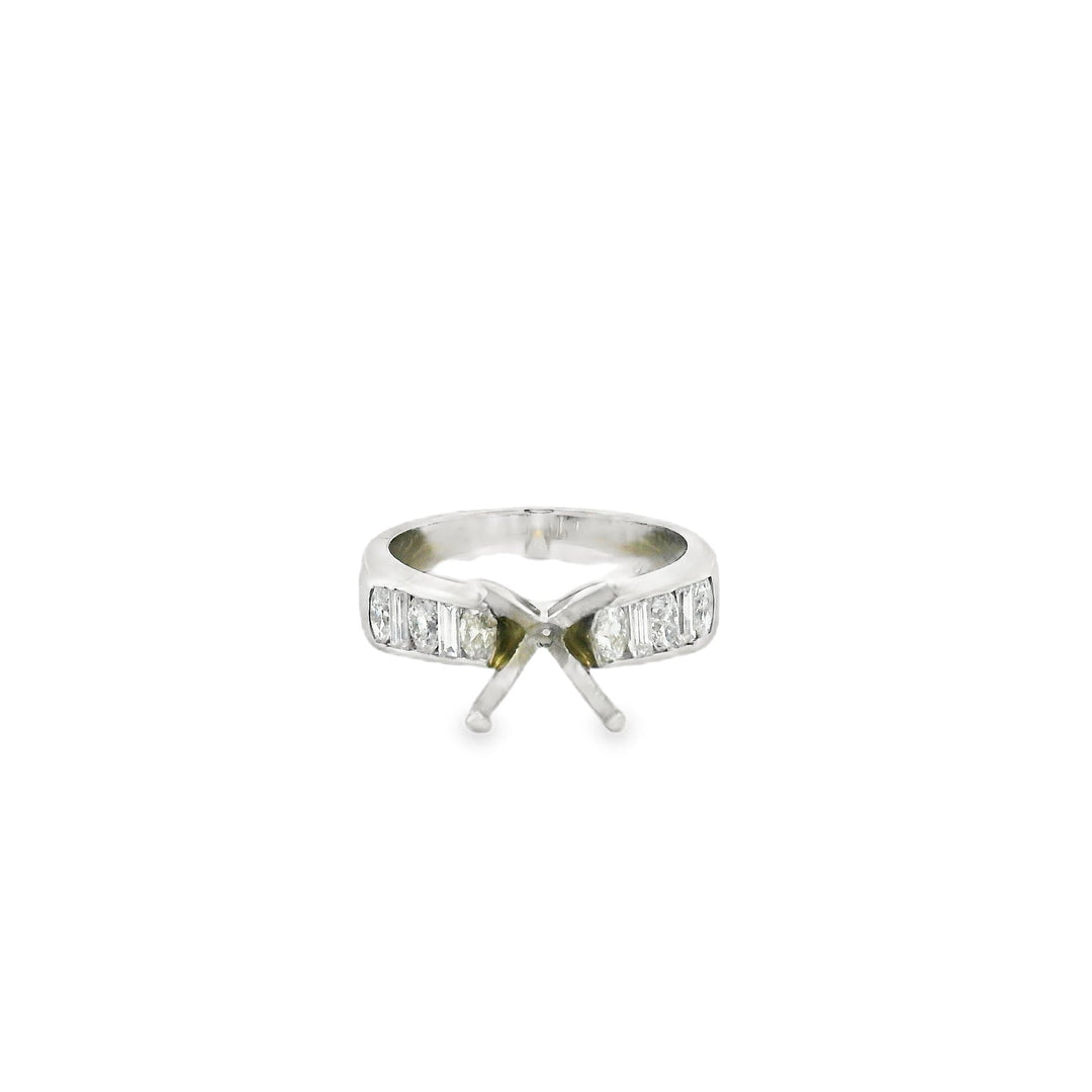 Oval and Baguette Channel Set Semi-Mount