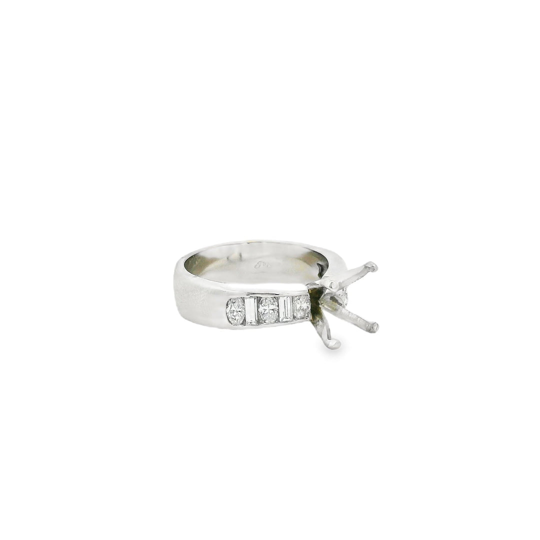 Oval and Baguette Channel Set Semi-Mount