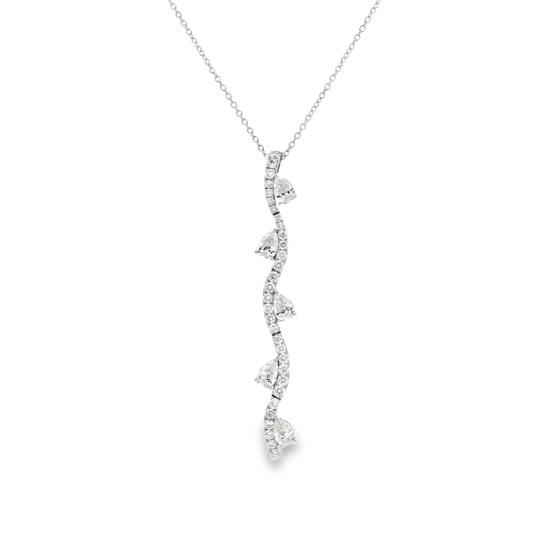 Pear Shaped Diamond Drop Necklace