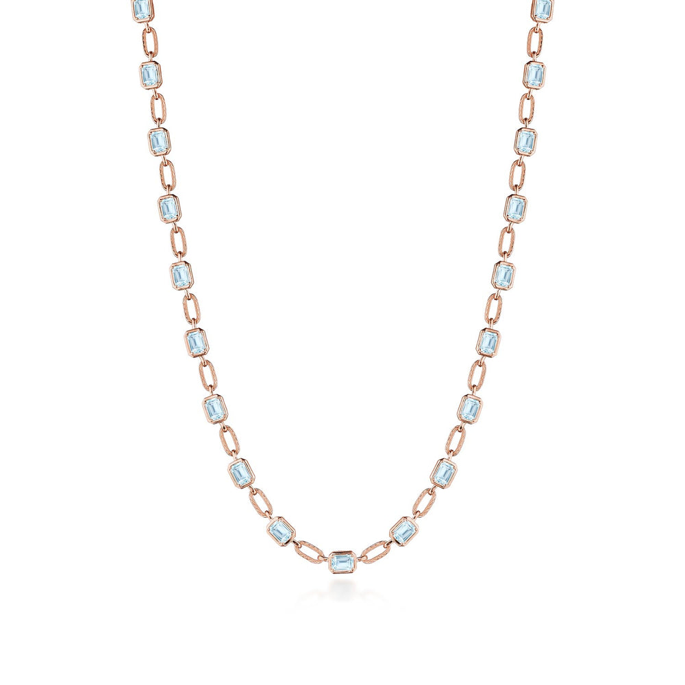 Sky Blue Topaz Link Necklace