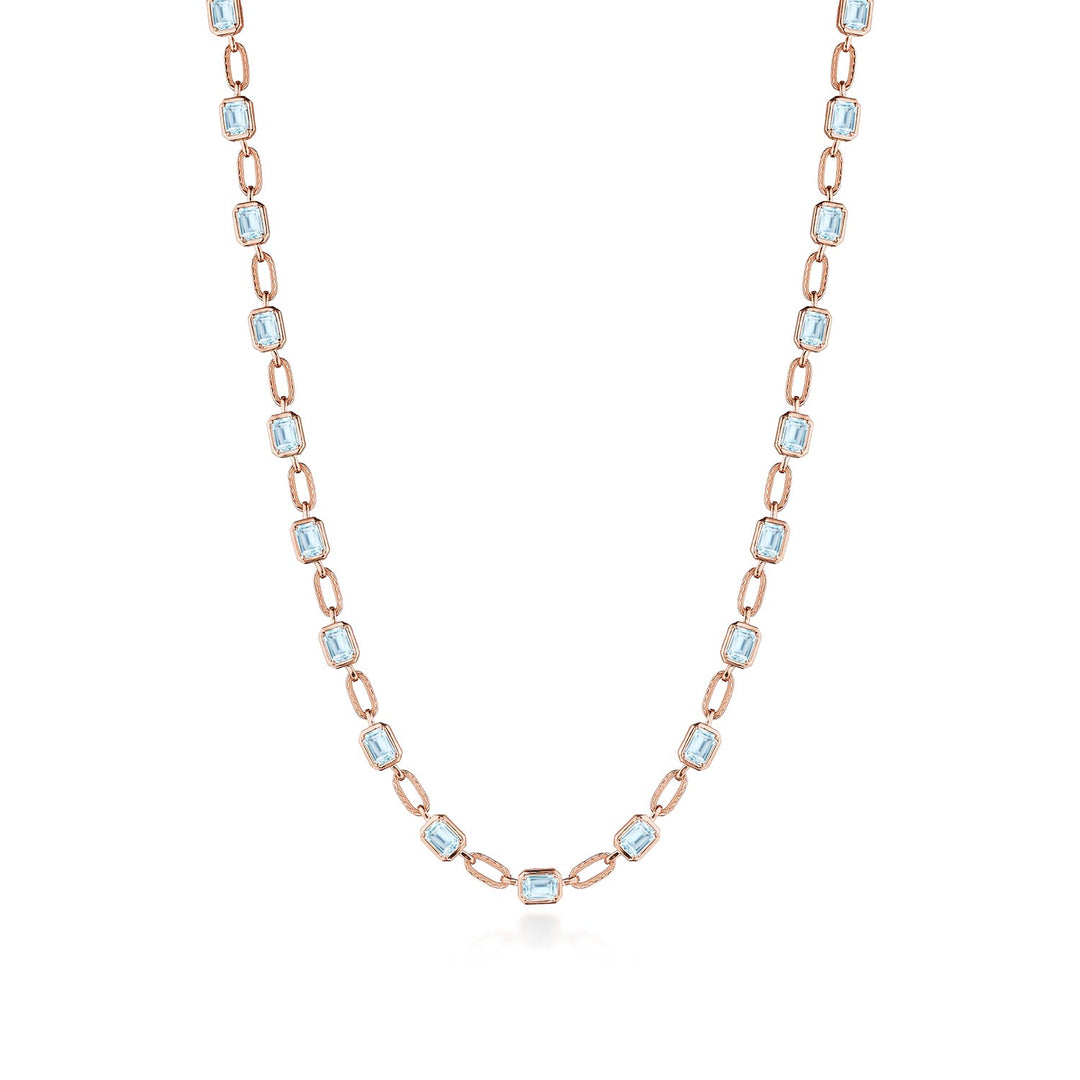 Sky Blue Topaz Link Necklace