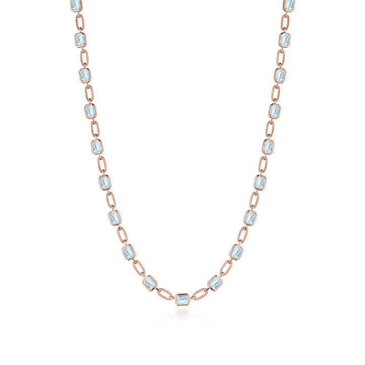 Sky Blue Topaz Link Necklace