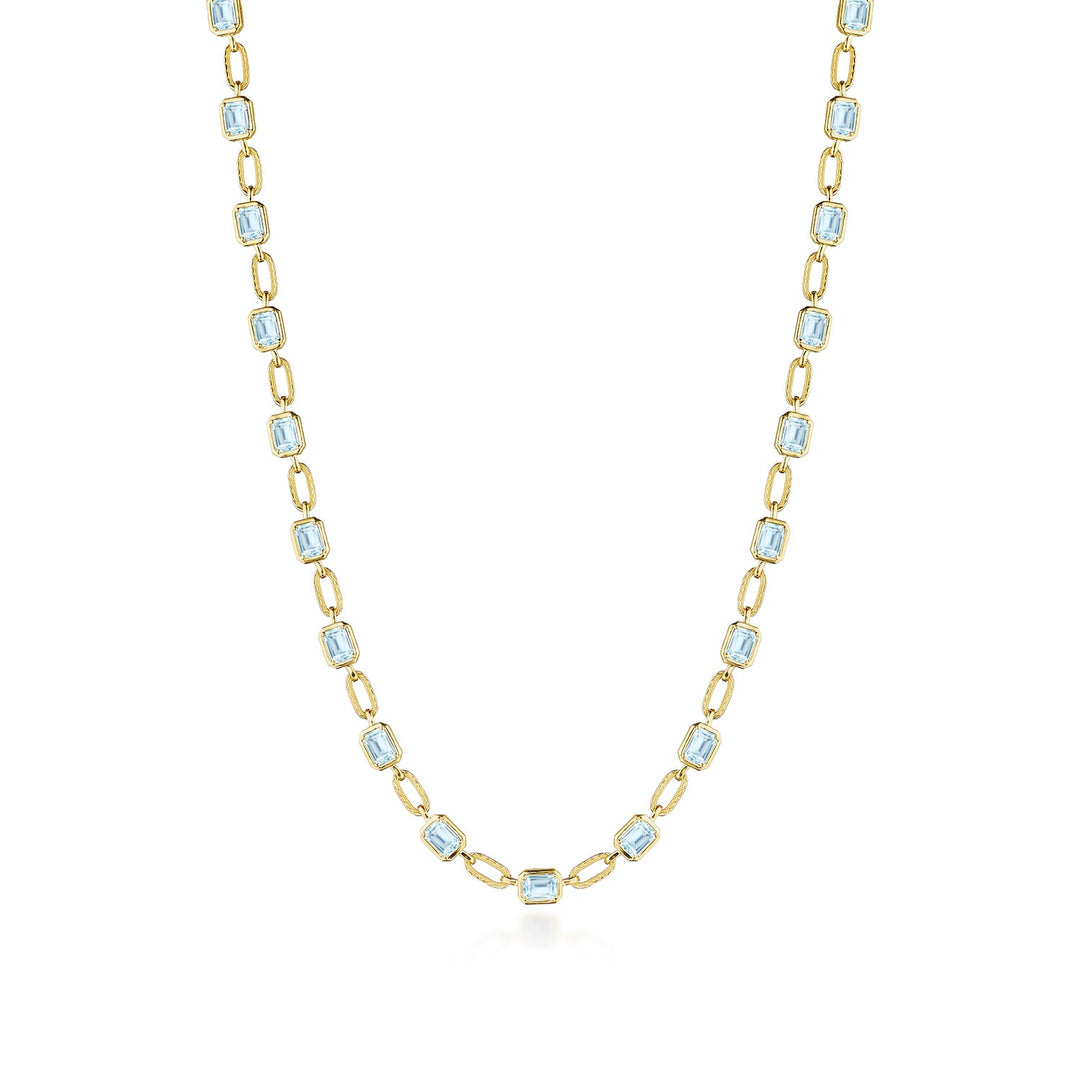 Sky Blue Topaz Link Necklace